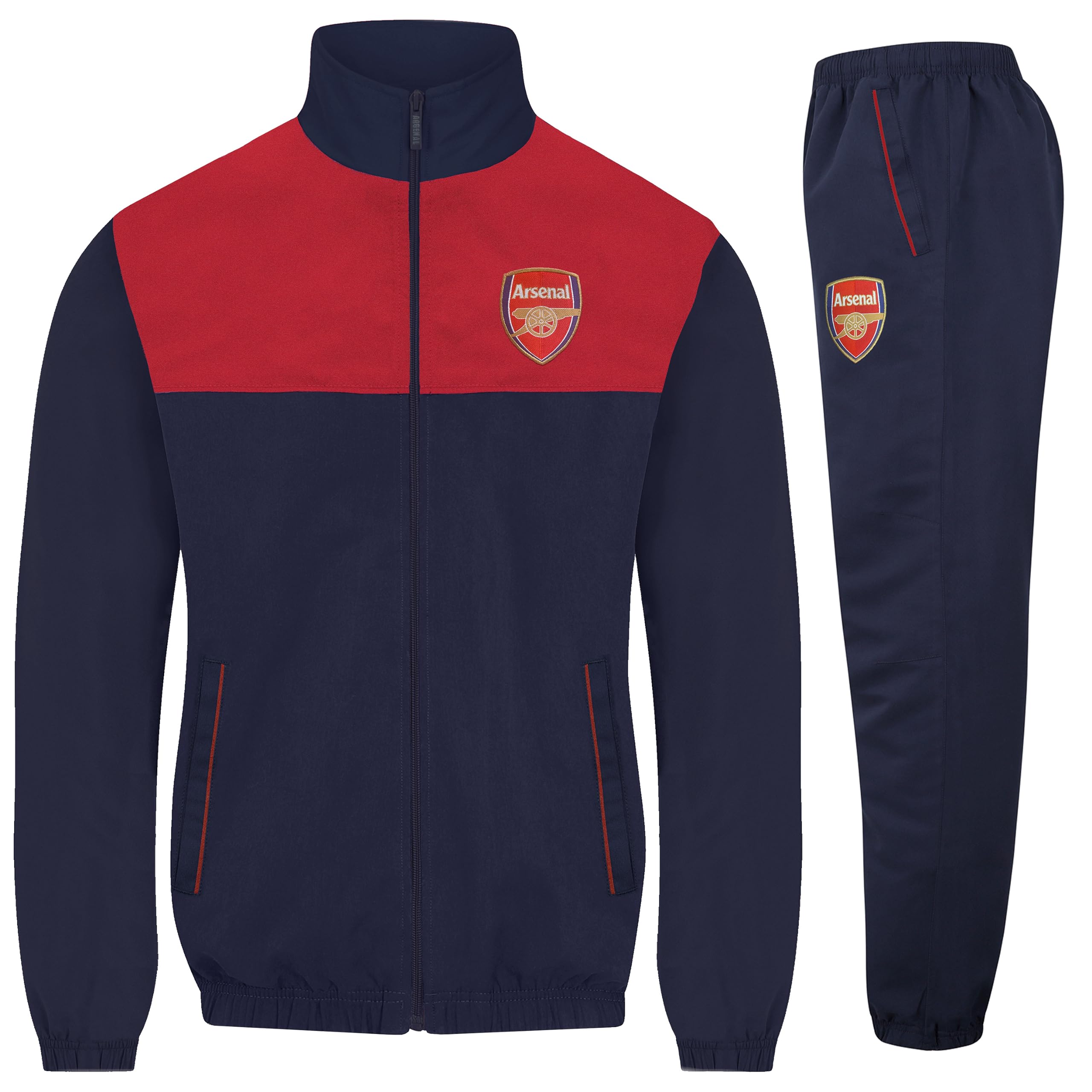 Arsenal FC Official Gift Mens Jacket & Pants Tracksuit Set Navy Red 3XL