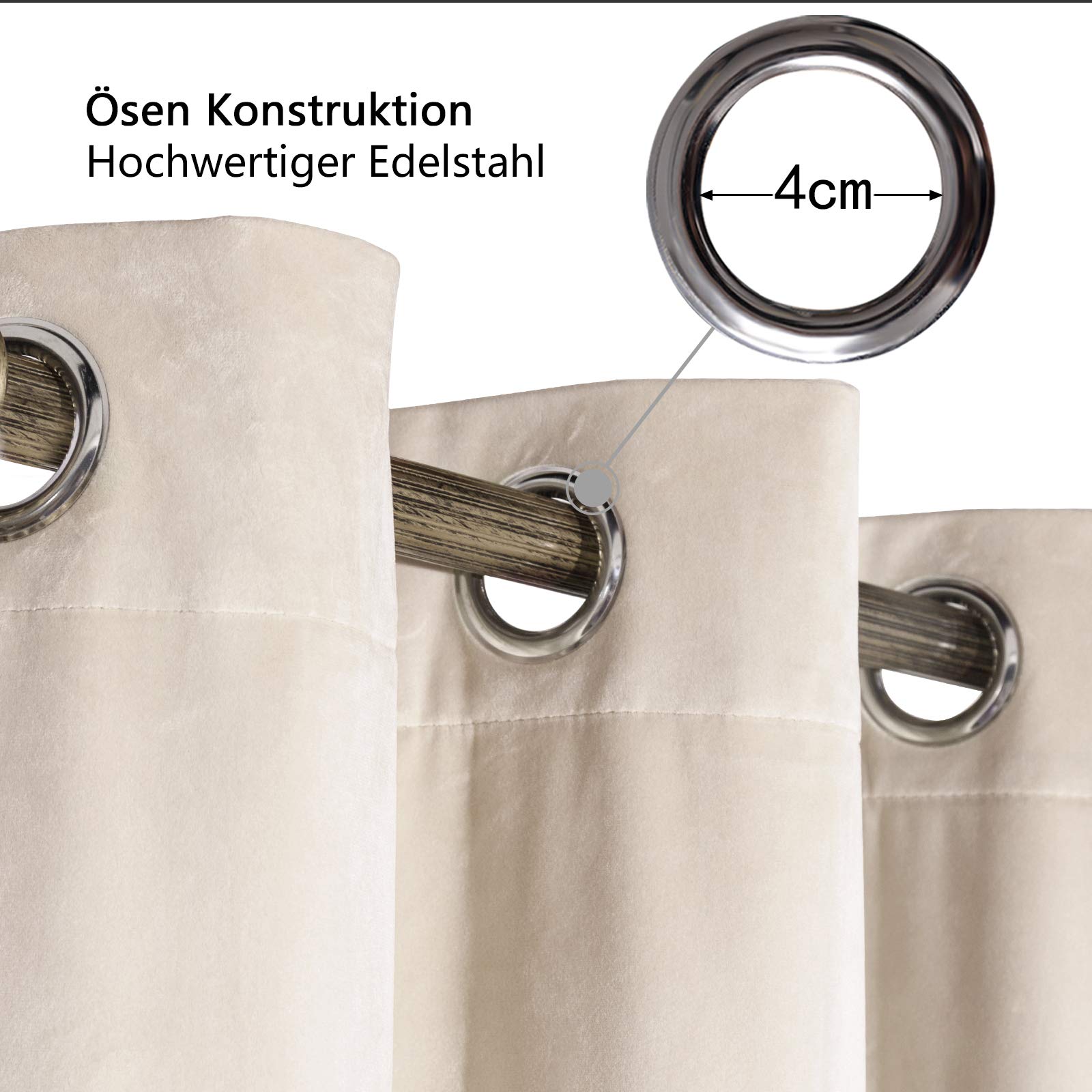 WOLTU VH6070gr,1 Stuck Fluwelen gordijn Verduisteringsgordijn met ruches lint,Thermisch gordijn ondoorzichtig 140x245cm,Grijs