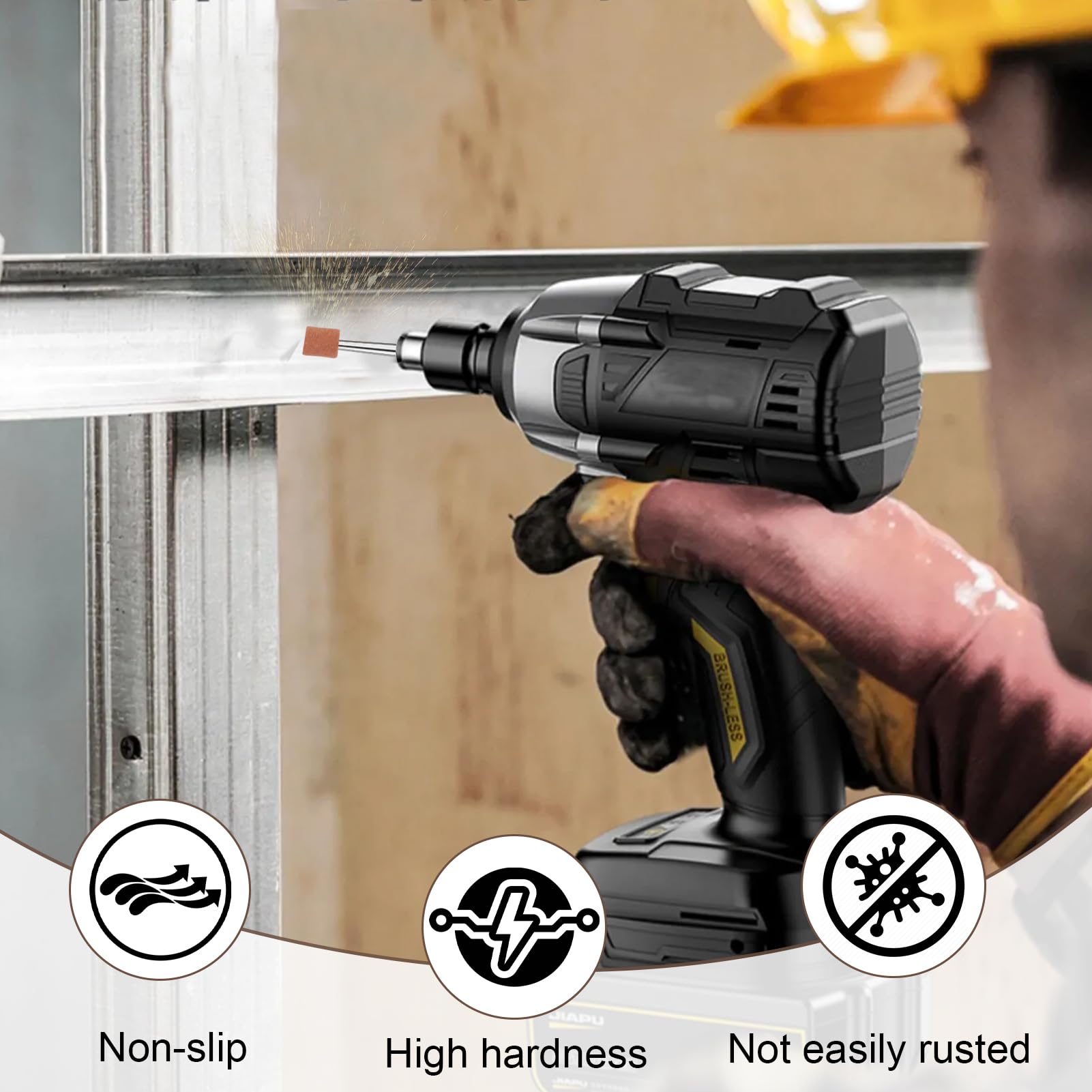 42 Pezzi Accessori per Smerigliatura in Ossido di Alluminio con Gambo da 1/8", Compatibili con Utensili Rotativi, per Affilare, Levigare e Rimuovere su Metalli e Legno