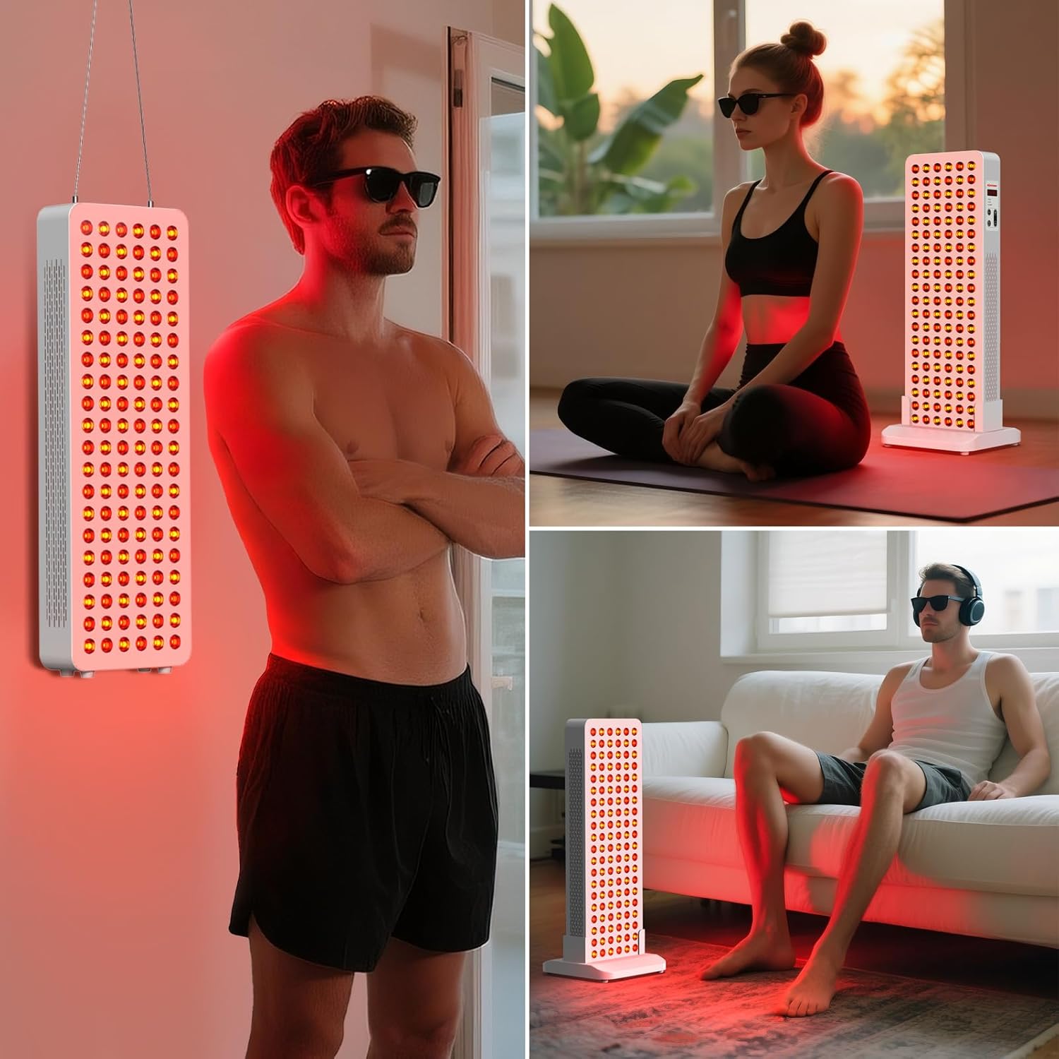 Red Light Therapy with Base, 630/660/810/830/850nm 5 Wavelengths Red Near Infrared Light Device with 120 Dual Chip Clinical Grade LEDs, Remote Control, Timer for Face, Body, Skin, BO-600 - Image 5