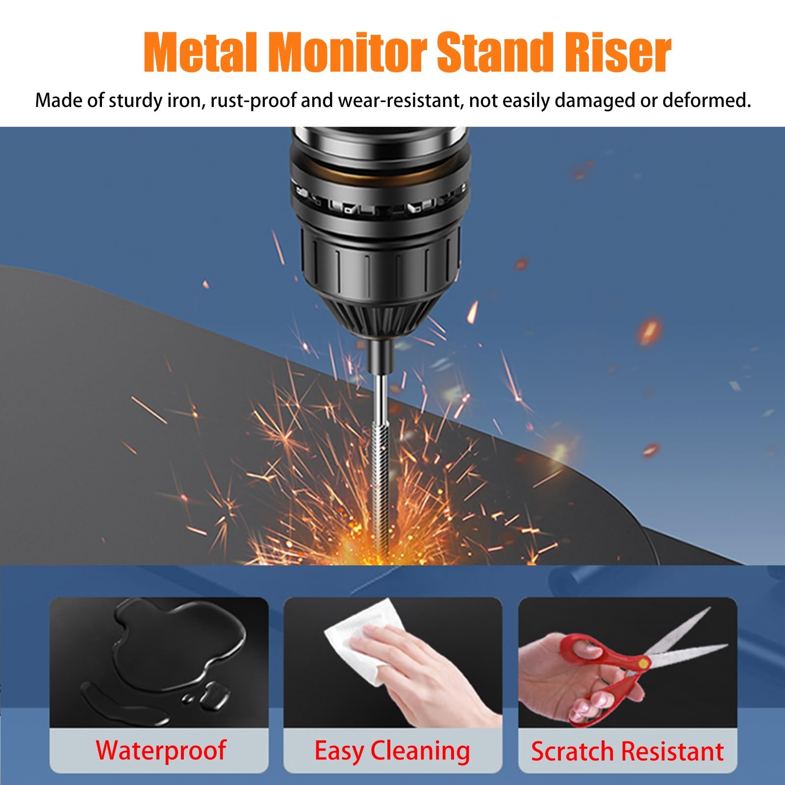 Supporto per Monitor Ad Angolo Montante per Monitor Computer Ad Angolo a 3 Schermi, Portaoggetti Regolabile per Organizer da Scrivania, Rotazione di 270°, Supporti Angolari per Laptop in Metallo ( Col