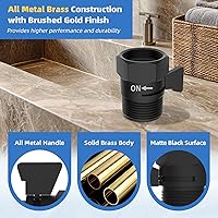 Vista 2 de Hibbent Paquete de 3 válvulas de control de flujo de cabezal de ducha totalmente de metal, válvula de cierre de latón G1/2 con palanca de mango