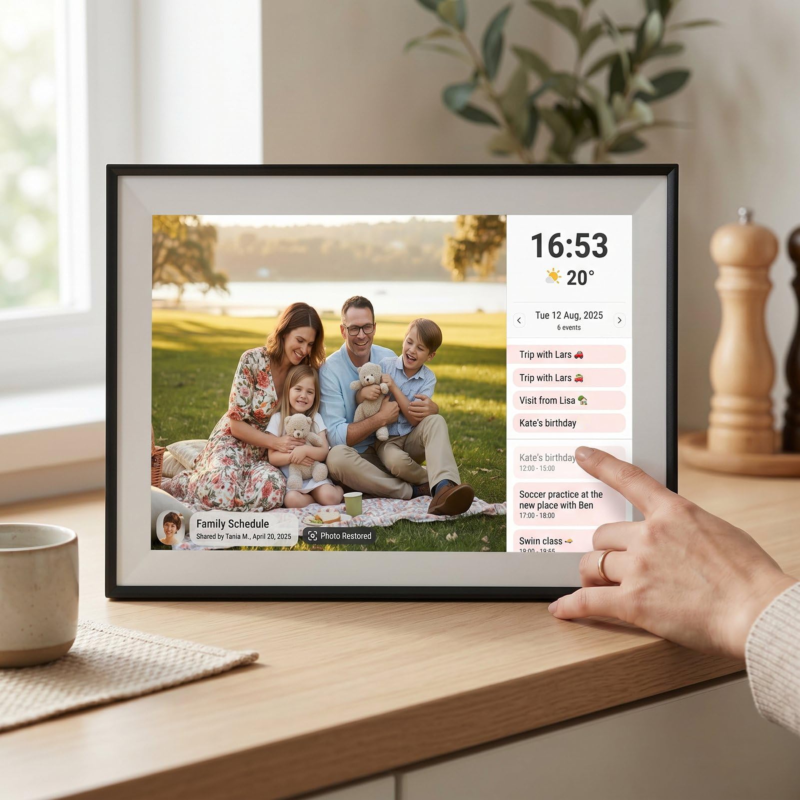 Agenda Familiare con Calendario Intelligente da 10,1", con Cornice Fotografica WiFi