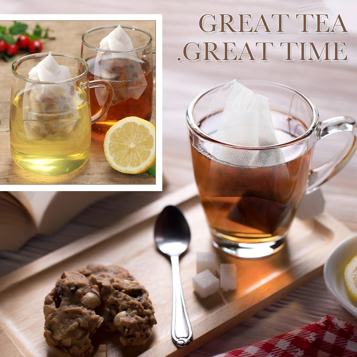 Zubebe 2400 Pcs Disposable Tea Bags for Loose Leaf Tea Empty Teas Bags with Drawstring Bulk Filter Infusers for Coffee, Herbs, Spice