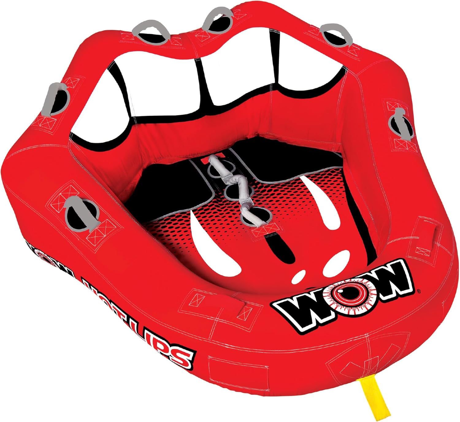 WOW Sports Hot Lips Towable Tube for Boating - 1 to 2 Person Towable - Front and Back Tow Point Water Tube