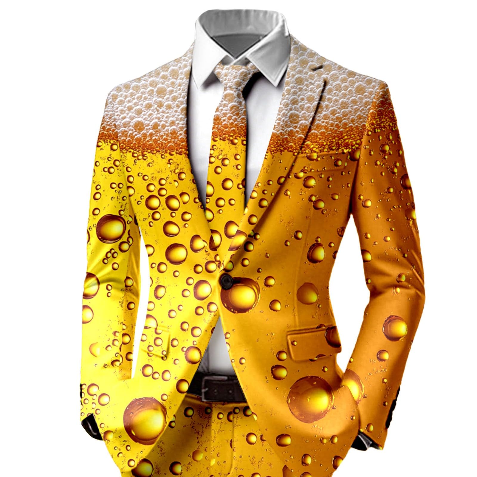 Tuta da uomo 2026 con design stampato, elegante giacca per il tempo libero per feste della birra, vestibilità aderente, ideale per eventi invernali, elegante abito da sera alla moda, abbigliamento da