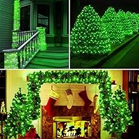 Vista 110 de Guirnalda de luces de Halloween extensible de 200 LED de color morado, extralarga de 82 pies, para interiores y exteriores, 8 modos de iluminación