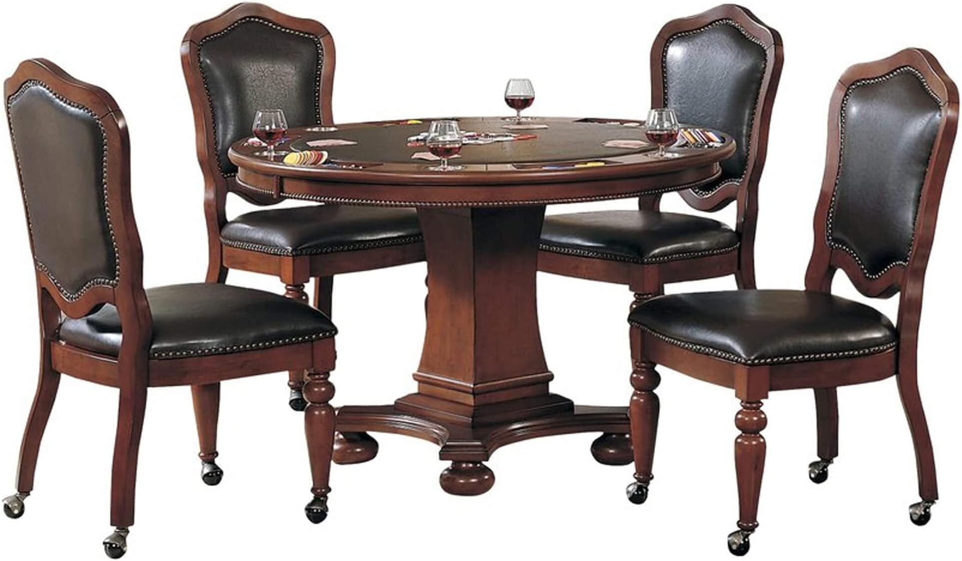 Amazon.com - Coaster Home Furnishings Turk 5-Piece Round Game Table ...