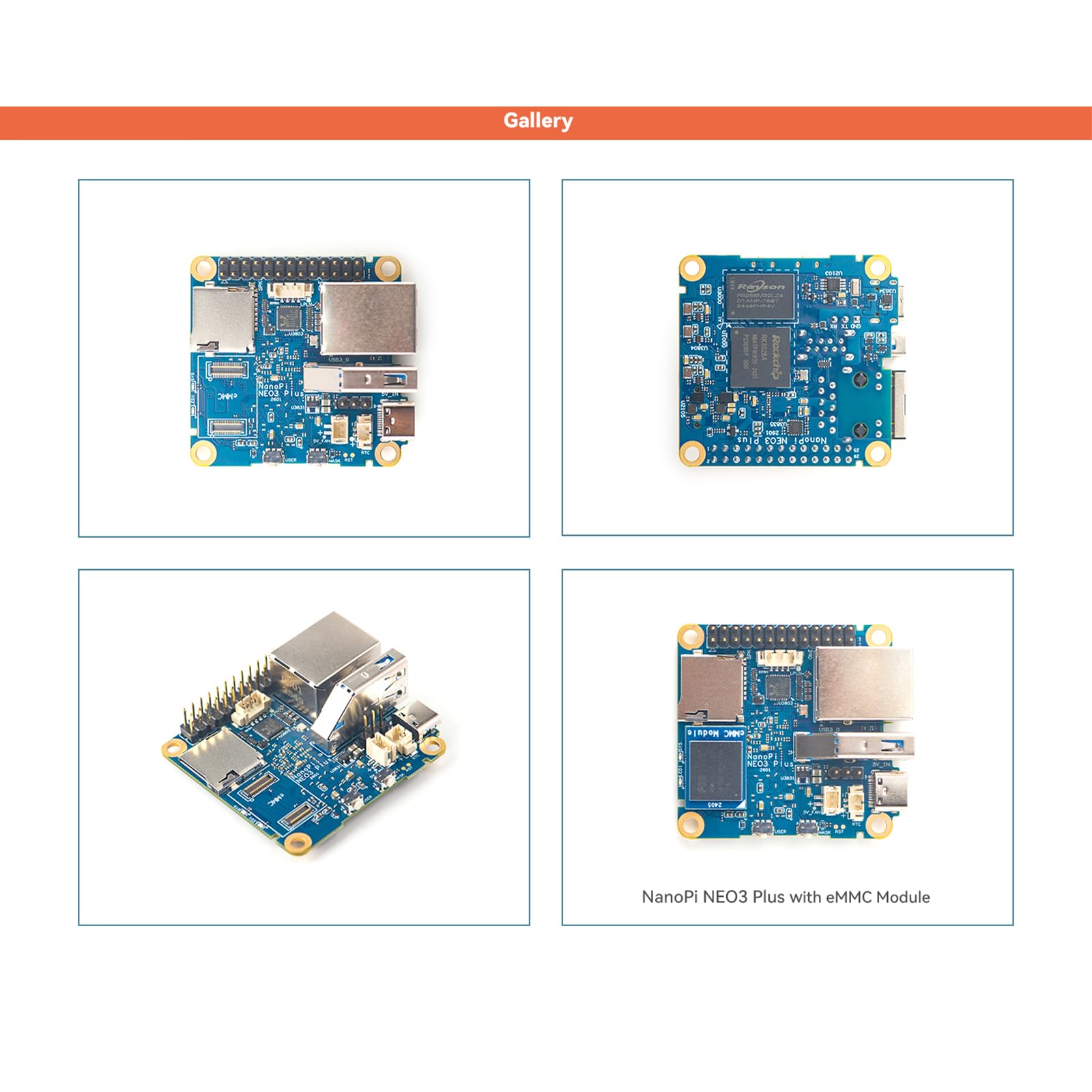 FriendlyElec NanoPi NEO3 Plus Mini Router, RK3528A, 1GB RAM, Single Board Computer, Gigabit Ethernet,USB 3.0, Support eMMC/OpenWrt for IoT NAS Smart Home (with 64GB eMMC,with Case)