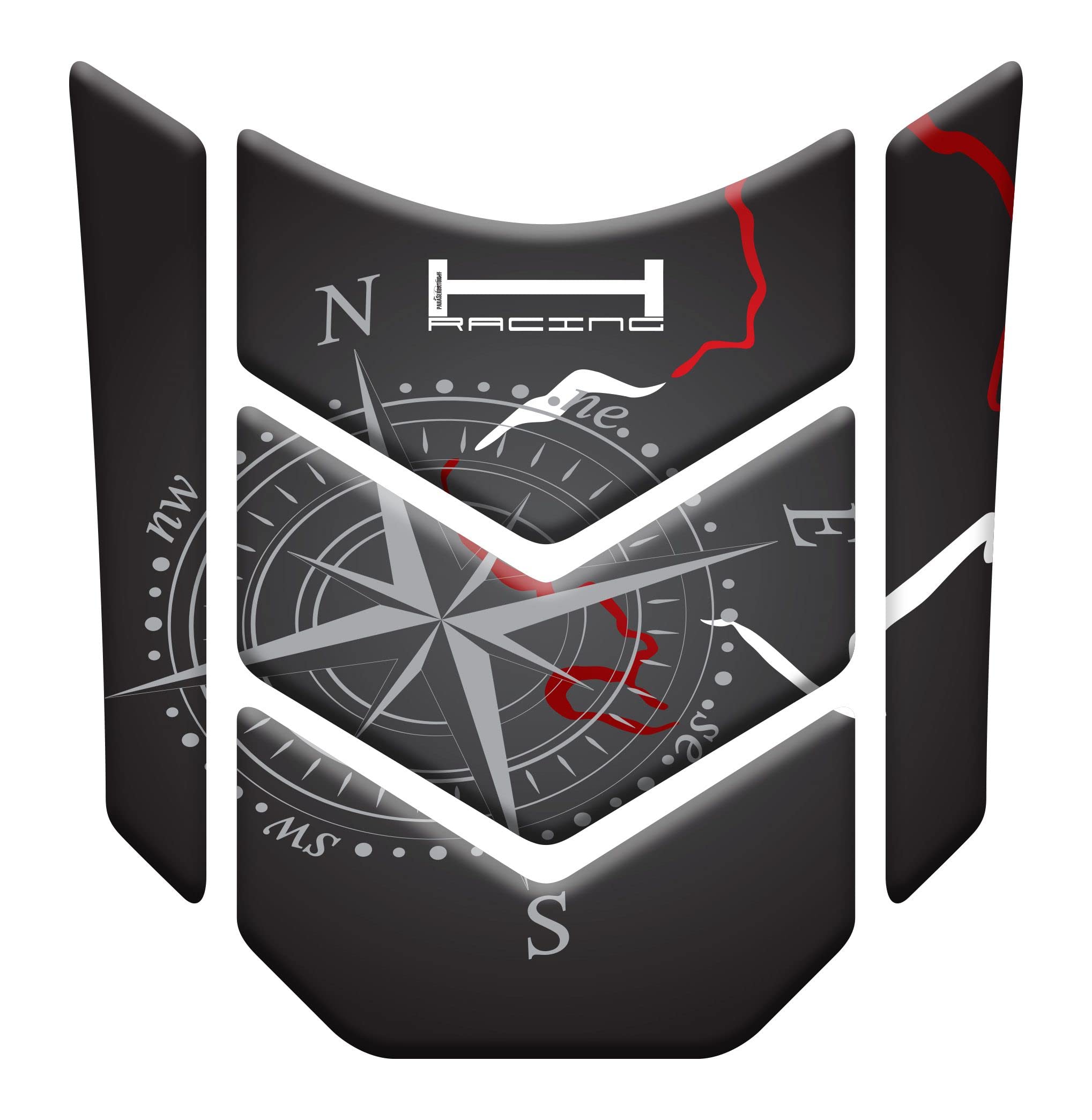 Autocollants 3D moto Honda Africa Twin protection de réservoir en résine noire rouge pour motard