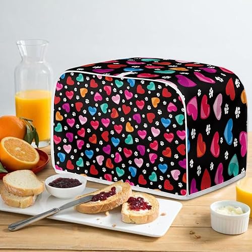Vista 120 de Dreaweet Funda para tostadora de dibujos animados Kawaii Toast, de poliéster, se adapta a la mayoría de tostadoras de ranura larga de 4 rebanadas