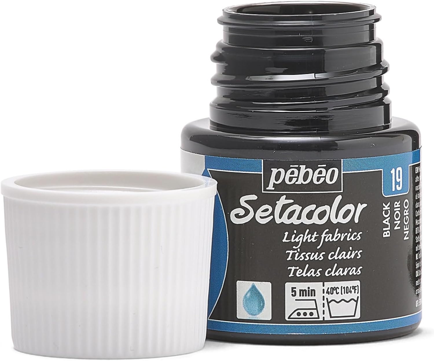 Pebeo Setacolor Light Fabrics Paint 45-Milliliter Bottle, Black