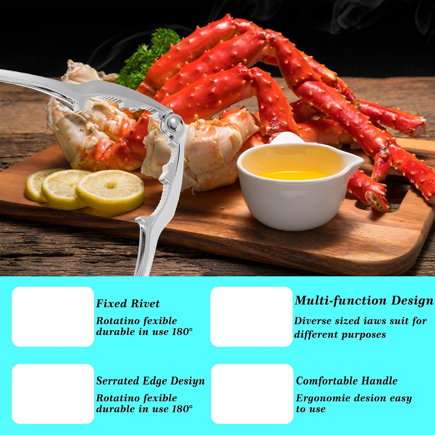 12 Pcs Crab Crackers and Tools, Crab Crackers Sets, Lobster Crackers, Heavy Duty Seafood Cracker Tools, Nut Cracker Set