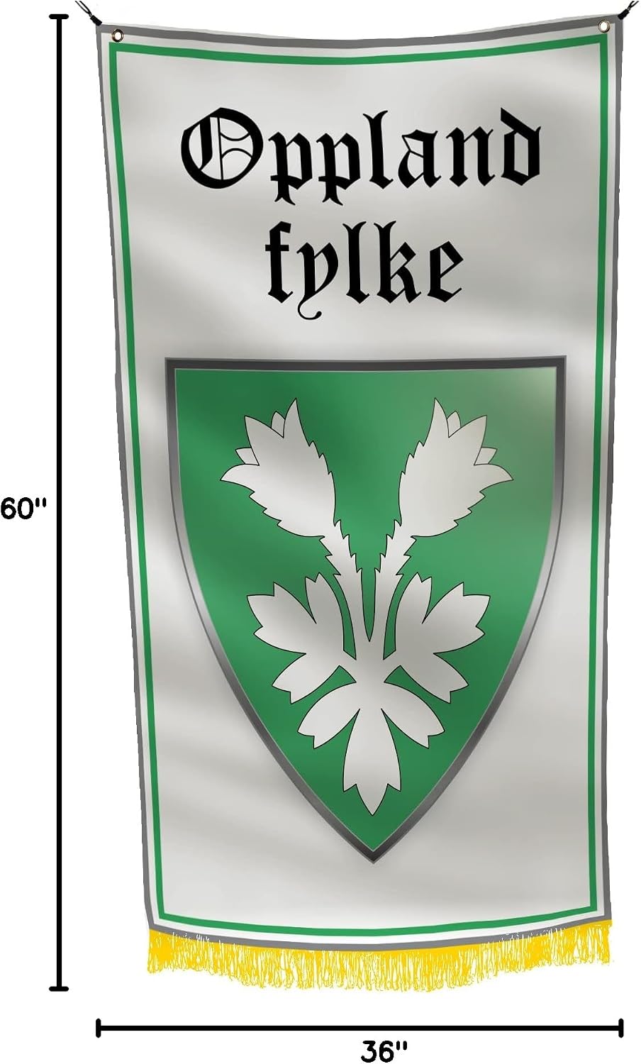Norway Oppland fylke 3x5 feet Flag Banner Vivid Color Double Stitched Brass Grommets