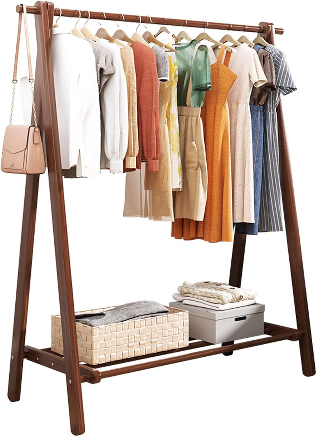 Hanging Racks for Clothes, for Easy Storage Clothes Drying Rack Adjustable, Folding Hanger Rack Extreme Stability for Bed Linen, Clothing（120cm/47in）