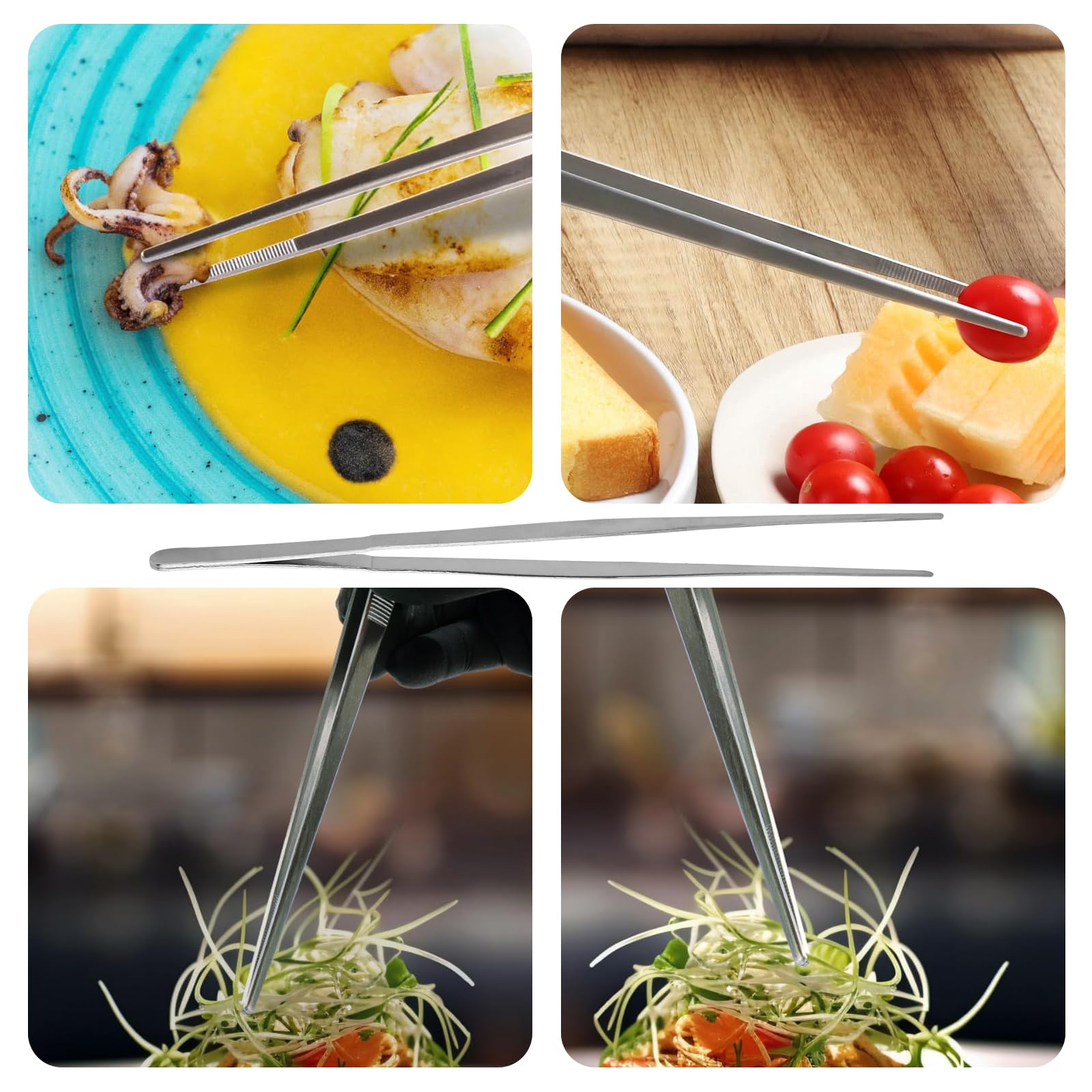 Juego De 22 Piezas De Pinzas De Cocina De Acero Inoxidable - Pinzas Largas De 30cm Y Brochetas Para Barbacoa
