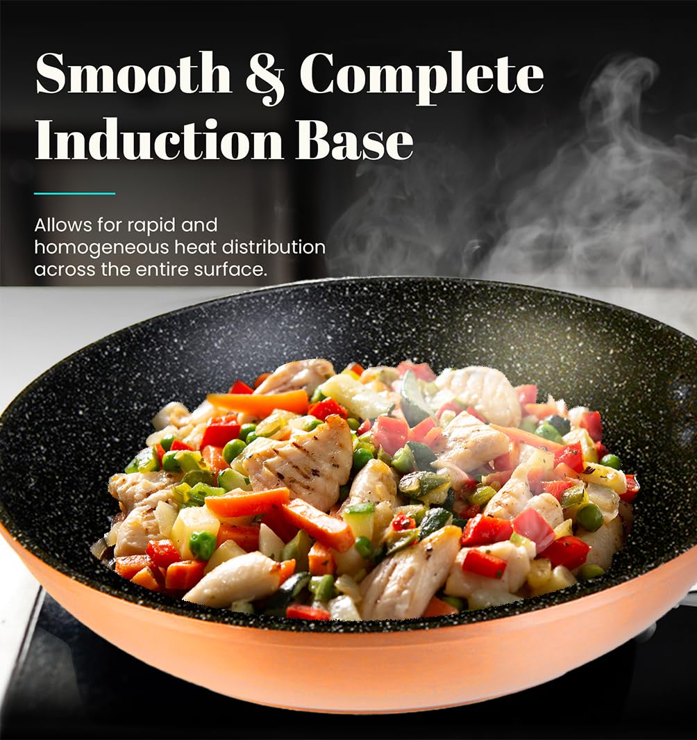 Wecook Professional 10532 patelnia, 32 cm, powłoka nieprzywierająca, dno indukcyjne, nie zawiera BPA i PFOA, kute aluminium