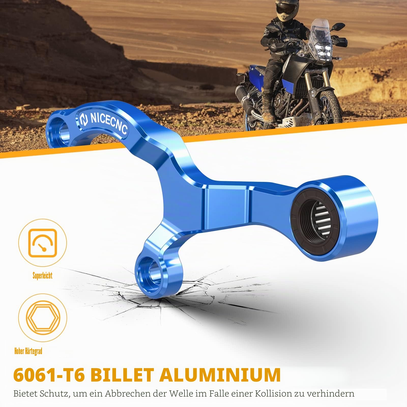 NICECNC Motorrad Schalthebel Stabilisator Halterung Schalthebel Compatible with Yamaha FZ07 ABS 2017, FZ07 2015-2017, Tenere 700 XTZ07 2019-2024, Blau, Siehe Passform