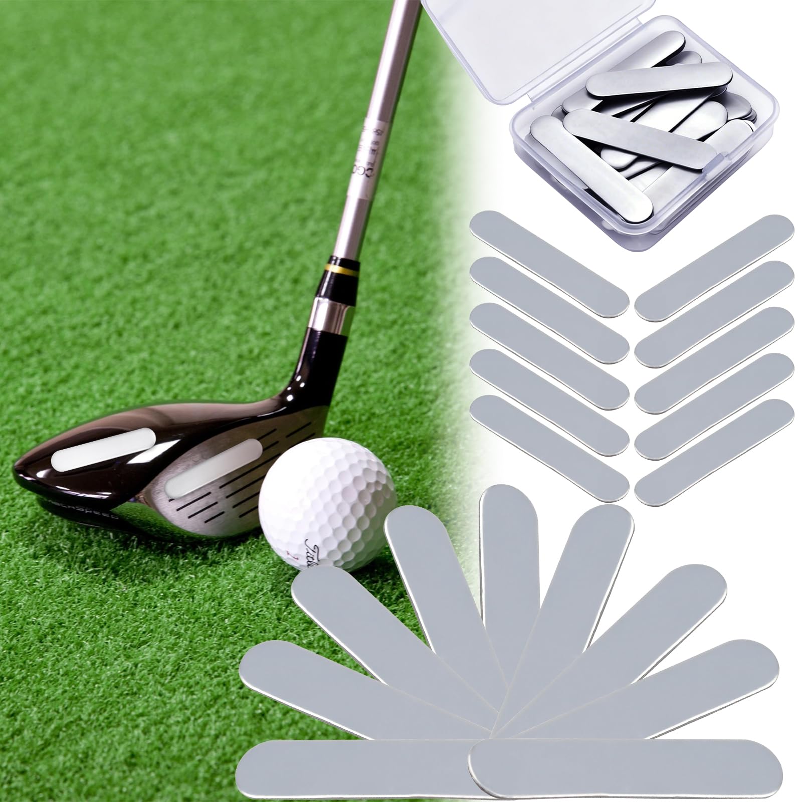 Aiseeok Golf Lead Tape Set 30 Pcs, Self-Adhesive Weight Strips 3g Each, Easy to Apply, Helps Adjust Swing Weight and Balance for Golf Clubs, Suitable For Golf-Balls,Pique Rackets And Tennis Rackets