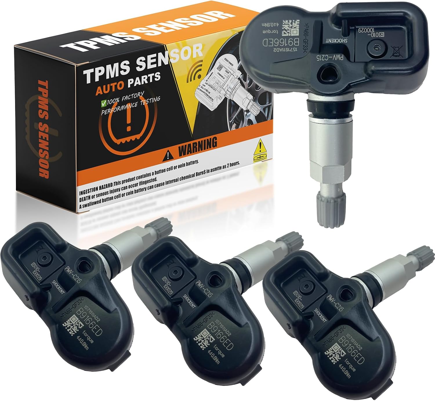 42607-48020 Upgraded 433MHz TPMS Sensor Fits for:-Lexus LX570 2015-2018, RX450h 2015-2018 ; Fits for:-Toyota Camry/C-HR 2017-2018 (4Pcs) #Replace:4260748020,PMV-C215, 42607F4020