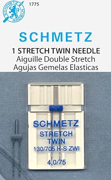 SCHMETZ Twin Stretch 130/705 H-S ZWI Sewing Machine Needles - Carded - Size 4.0/75