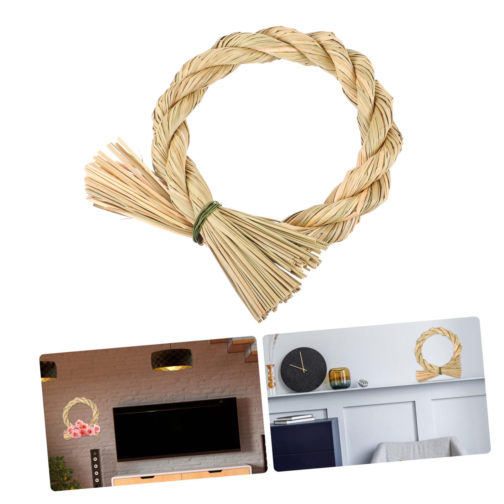 Amosfun 3stücke Dekorativer Strokring Kranz Für DIY Wandgestaltung Umweltfreundlicher Wreath Adornment Für Feste Und Besondere Anlässe
