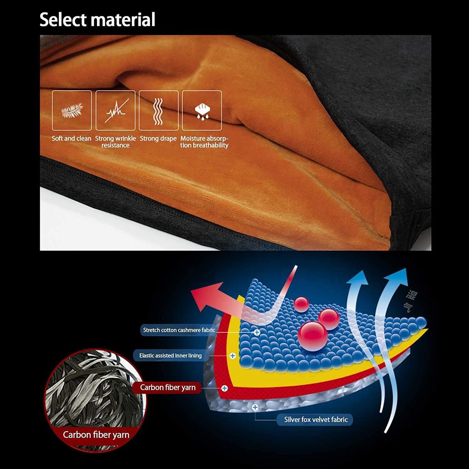 Heated Pants Thermal Underwear USB, Electric Heating Leggings Fleece Lined for Winter Outdoor Heated Pants