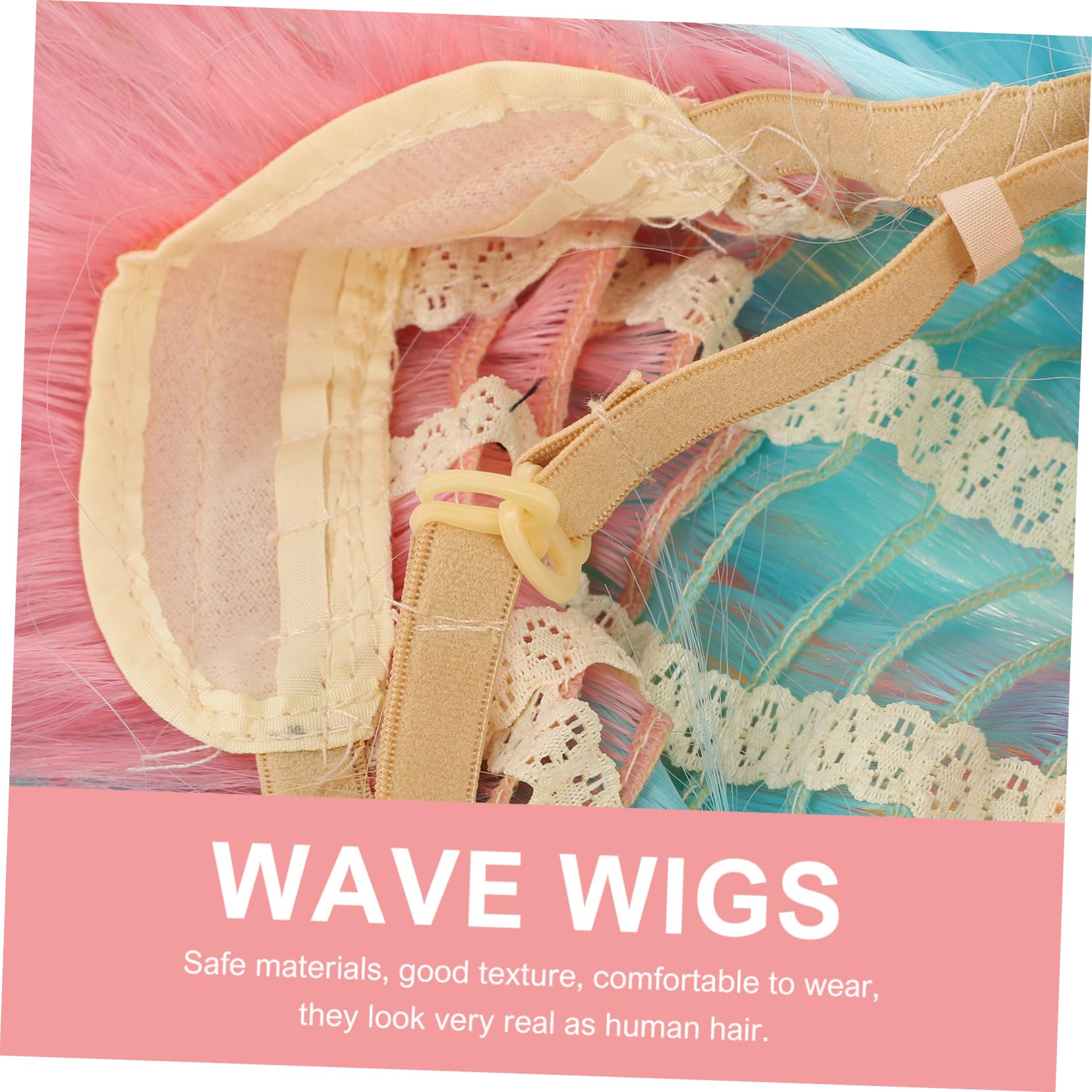 Rainbow Wavy Wig Bunte Wellige Perücke Schulterlänge Für Cosplay Partys Und Alltäglichen Gebrauch Hitzebeständigem Material Leicht Zu Pflegen Und Stylisch