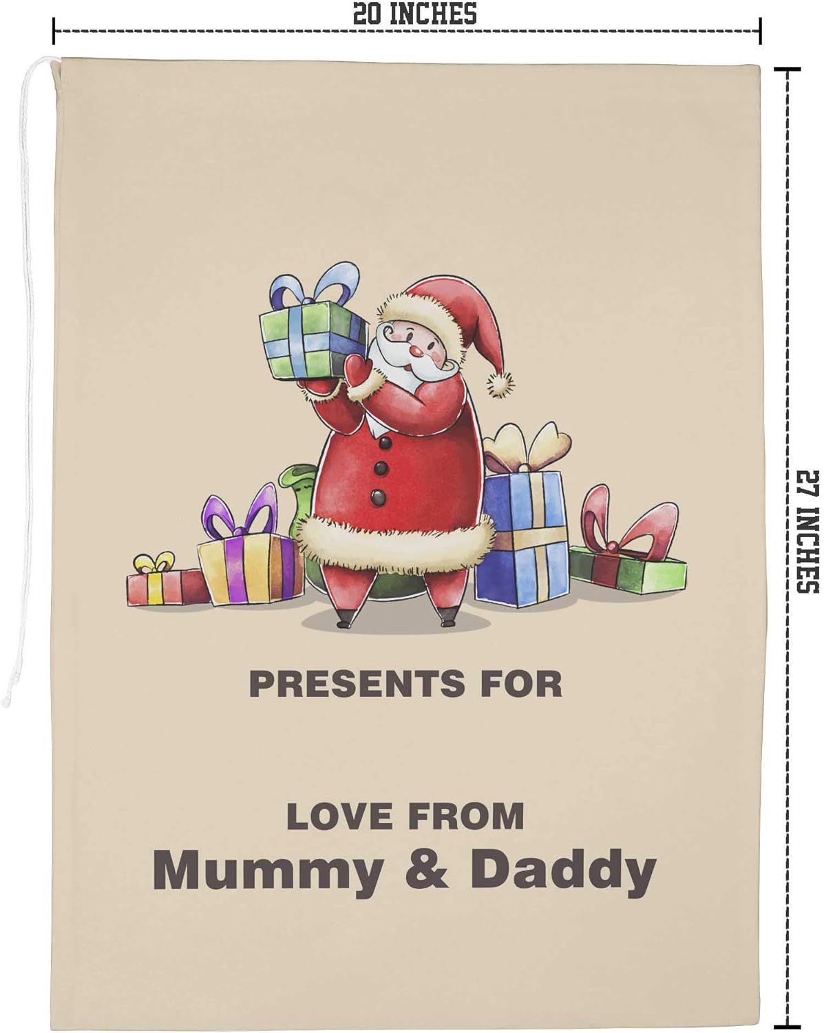 Printtoo Pack of 2 Drawstring Special Delivery Extra Large Size Christmas Sack Re-Usable Xmas Present Storage 27x20 Inch