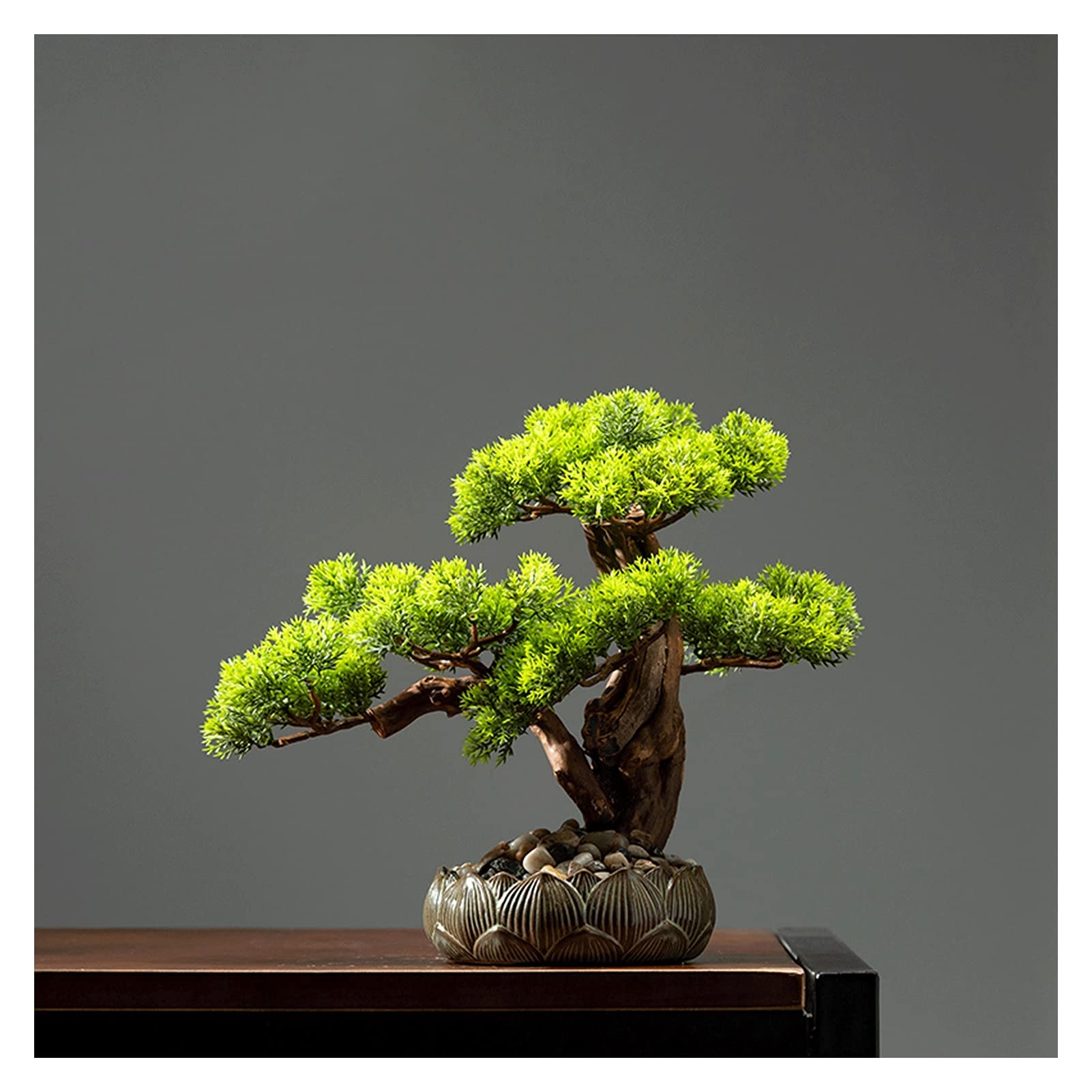 Symulacja drzewa 28 cm sztuczne drzewo sosnowe bonsai, doniczka lotosu sztuczna roślina doniczkowa, do ogrodu na balkon sypialnia estetyczna sztuczna roślina dekoracja sztuczne drzewo bonsai
