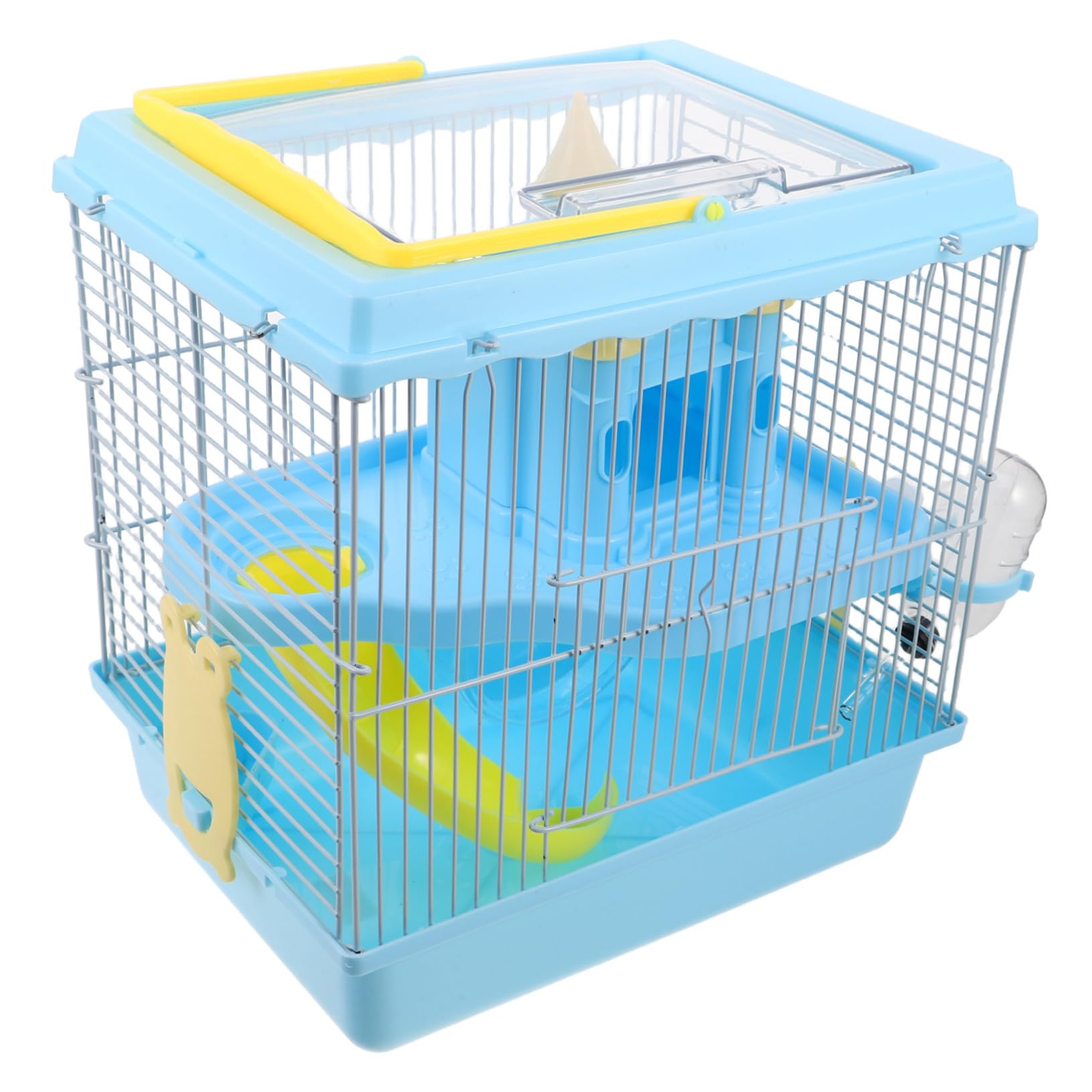 Cage hamster à niveaux habitat château avec roue et bouteille d'eau pour petit rongeur