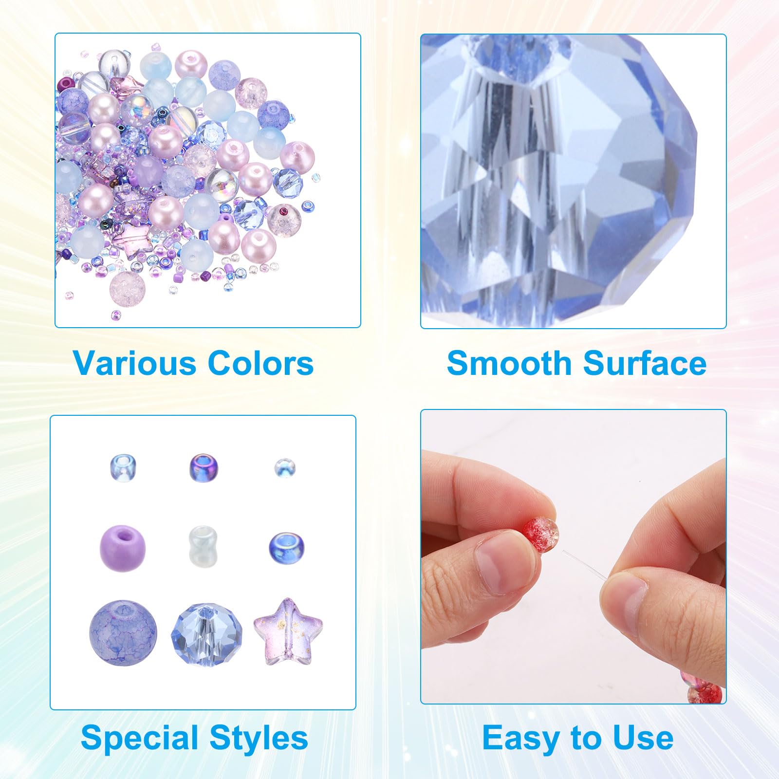 PATIKIL 2-8mm Assorted Glass Resin Beads - Image 3