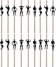 18pcs Hen Bachelorette Cocktail Dancing Men Male Stripper Rose Gold Paper Straws for Bachelorette Party Decoration