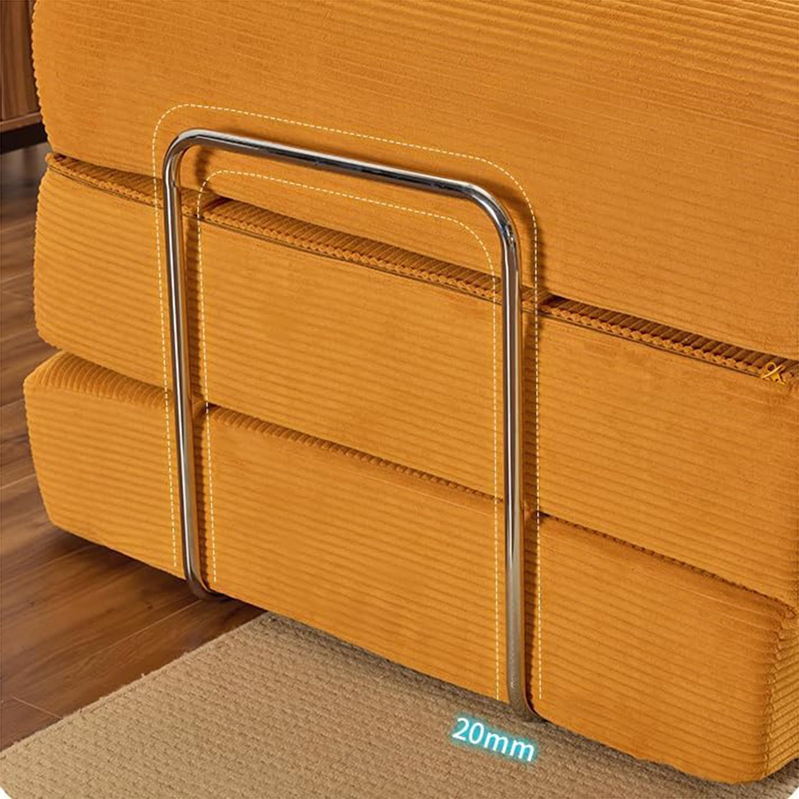 Sofá cama plegable convertible en sillón cama con almohada, Out Comfy Lounge multifuncional de espuma viscoelástica con reposabrazos, para el hogar, dormitorio, oficina, sofás cama largos, 004, W