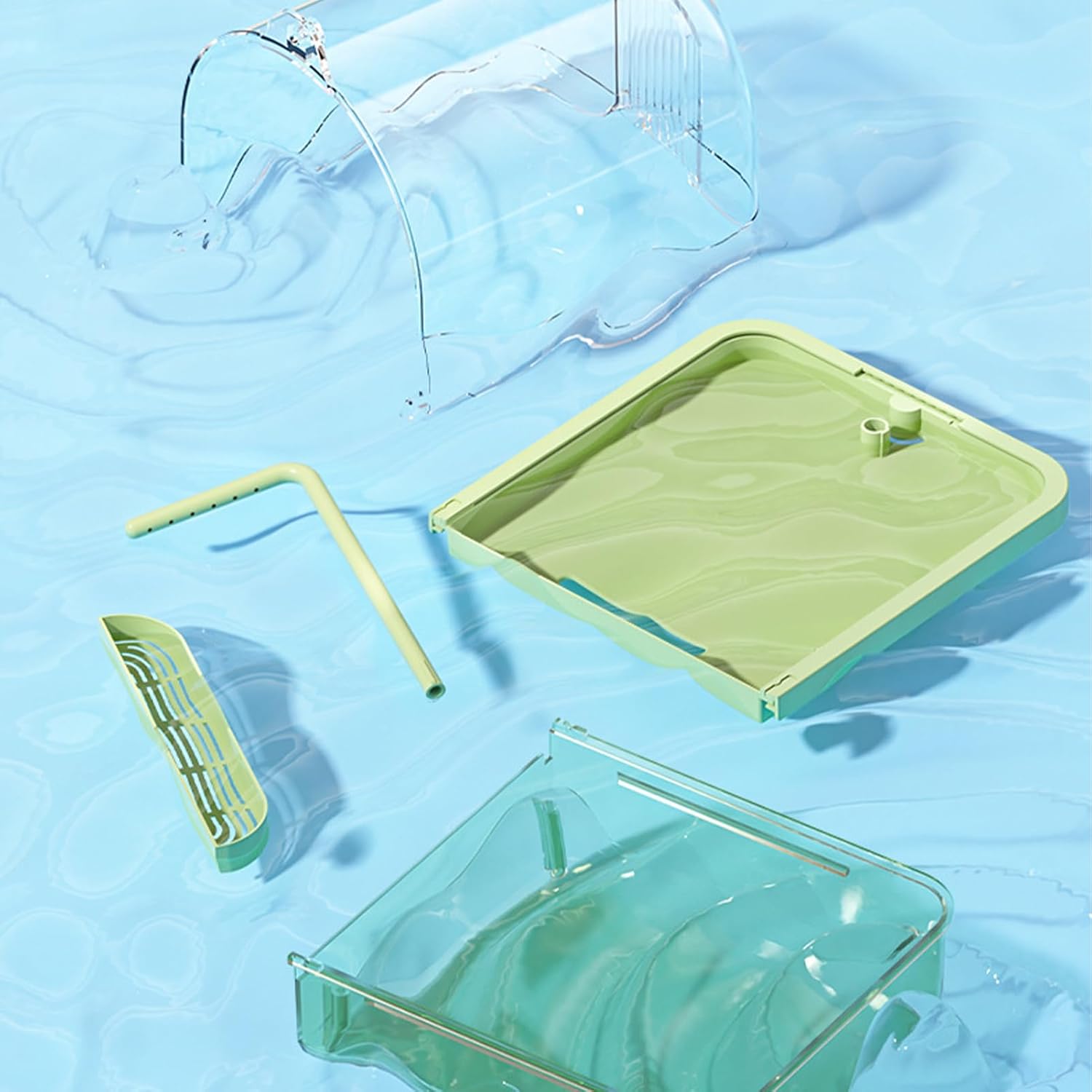 Indoor Bird Cage Bath, Stand Bathtub Perch, Automatic Shower Mode Bird Bath with Chew Proof Material, Aviary Play Tool, Two Spray Settings Bathe Accessory, Pet Playground for Travel Show Breeding