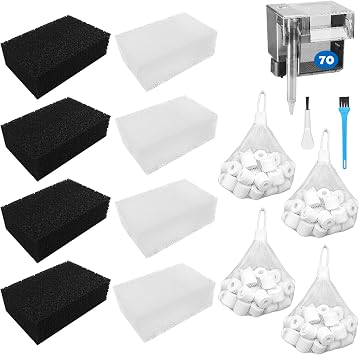 Three-Stage Filtration Tank Filter Replacement for AquaClear 70 Power Filter, Maintenance Kit Replacement for Fish Tank Filter for 40- to 70-Gallon Aquariums