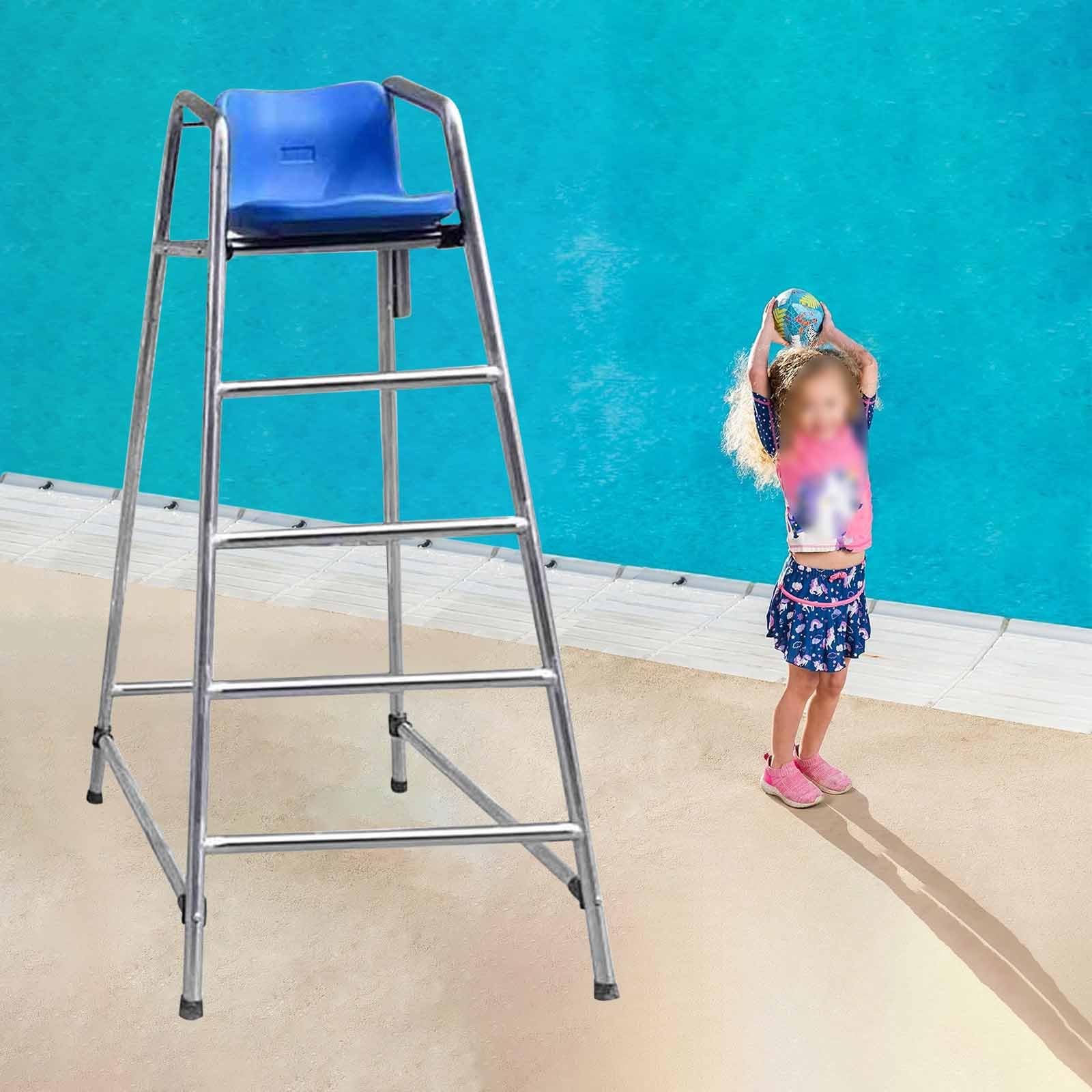 Genérico Escaleras para Piscinas Silla de Salvavidas Acero Inoxidable Salvavidas Observación Playa Piscinas Cancha de Tenis Árbitro Salvavidas Altos, Sillas de Salvavidas Altas Acero Inoxidable 304 S