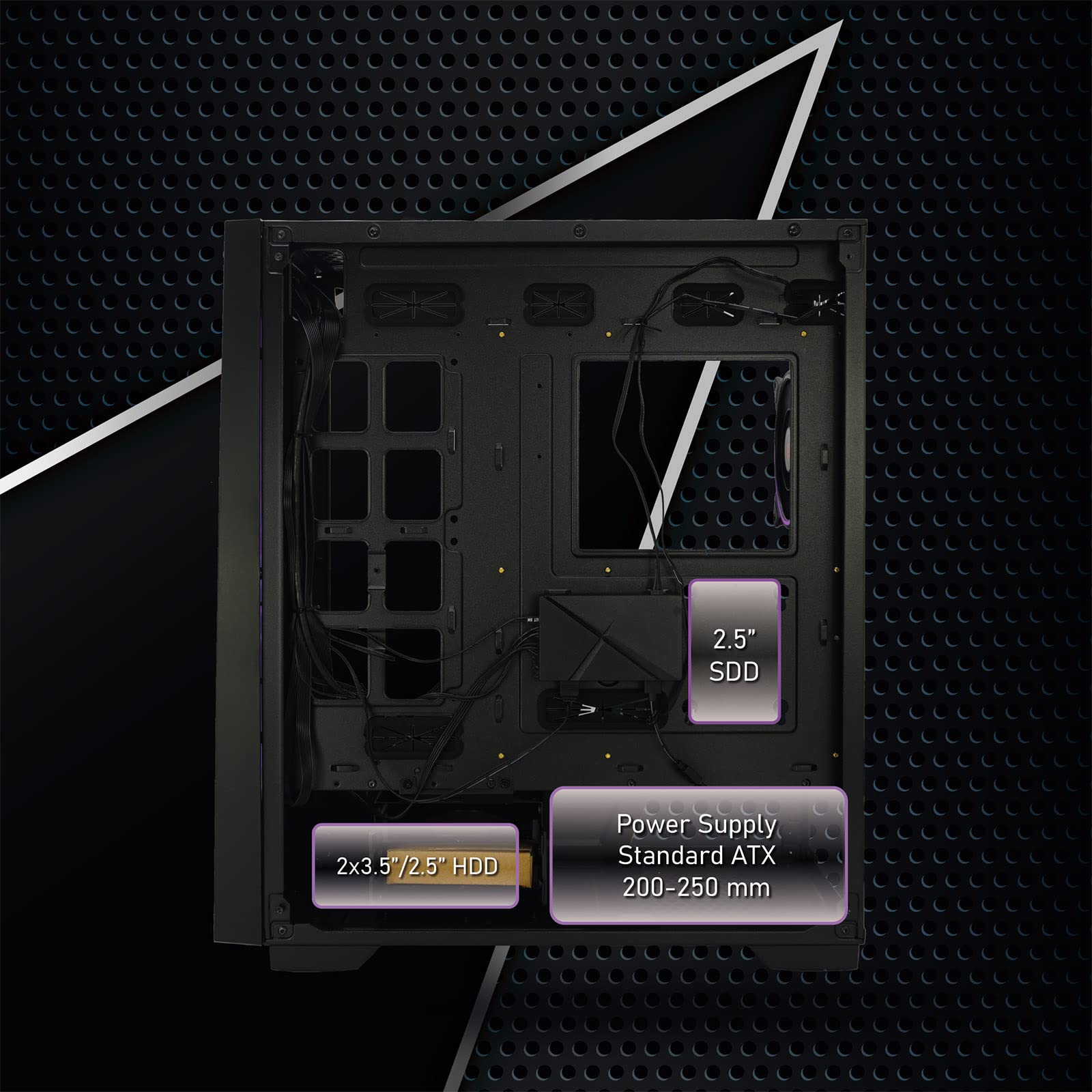 Boîtier PC Gaming Noua Noob X6 - Mid-Tower ATX, Vitre Trempée, 1 Ventilateur ARGB, Façade Mesh