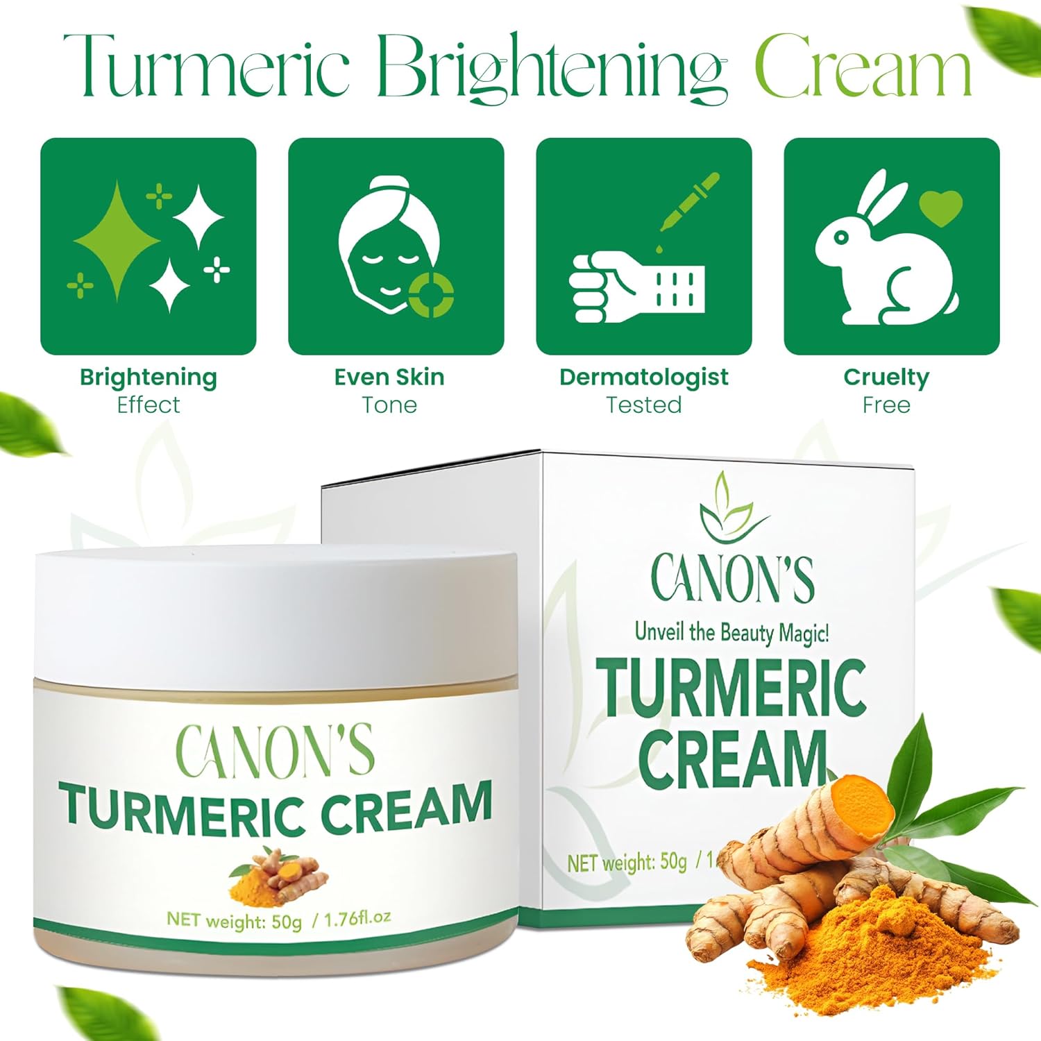 Lightweight Vitamin C Turmeric Face Cream – Daily Hydration Moisturizer, Fast Absorbing, Non-Greasy Feel – 1.76 fl oz - Image 7