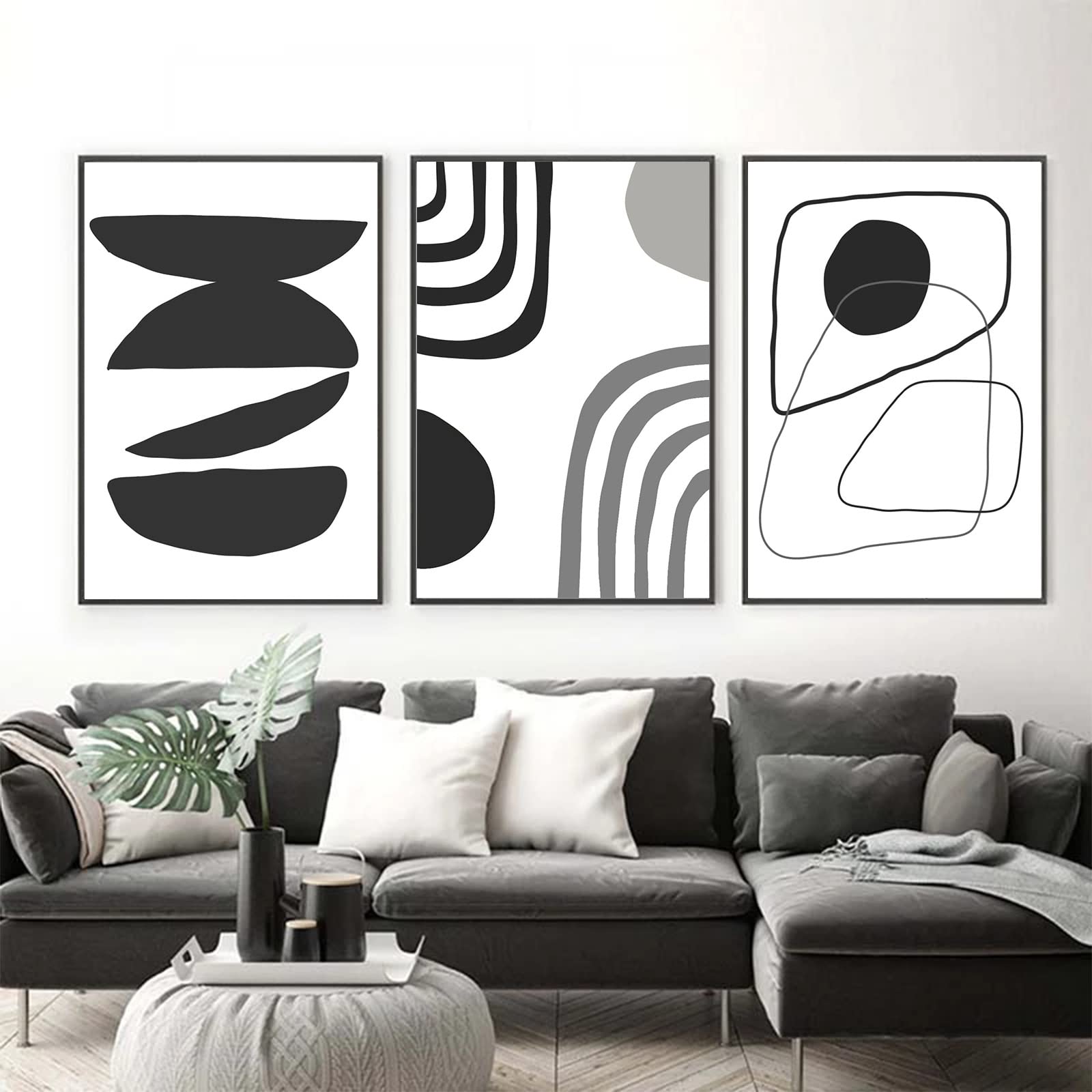 Sarah Duke Juego de 3 pósteres bohemios de pared en blanco y negro, para salón, dormitorio, decoración de pared, sin marco (50 x 70 cm)