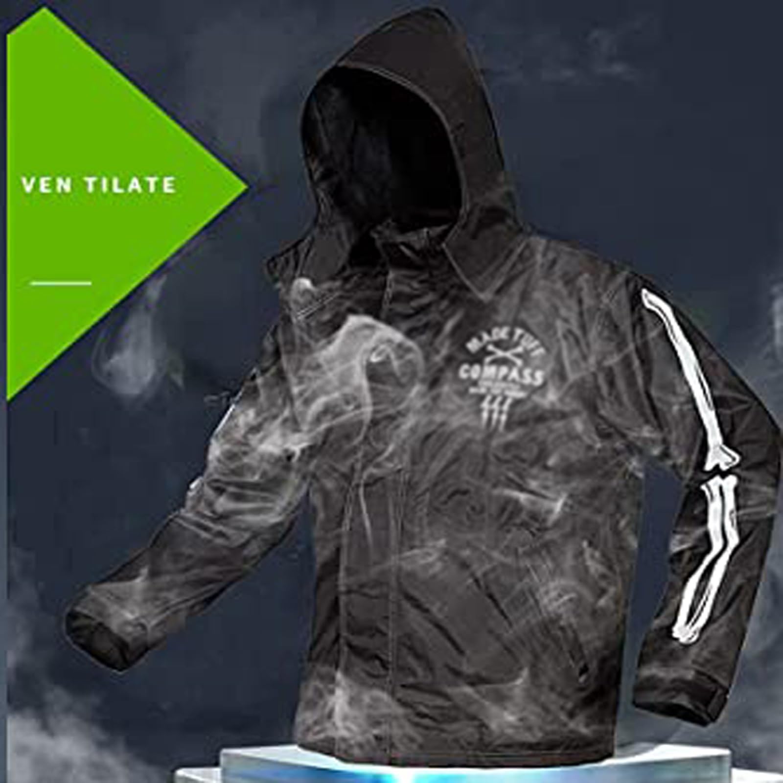 Chubasqueros Traje De Lluvia Hombres Mujeres Unisexo Chaqueta Impermeable Con Capucha Pantalones Cintas Reflectantes Para Ciclismo Senderismo Deportes Al Aire Libre ( 32-33 , 3435 , 36-37 , 38-39 , 40