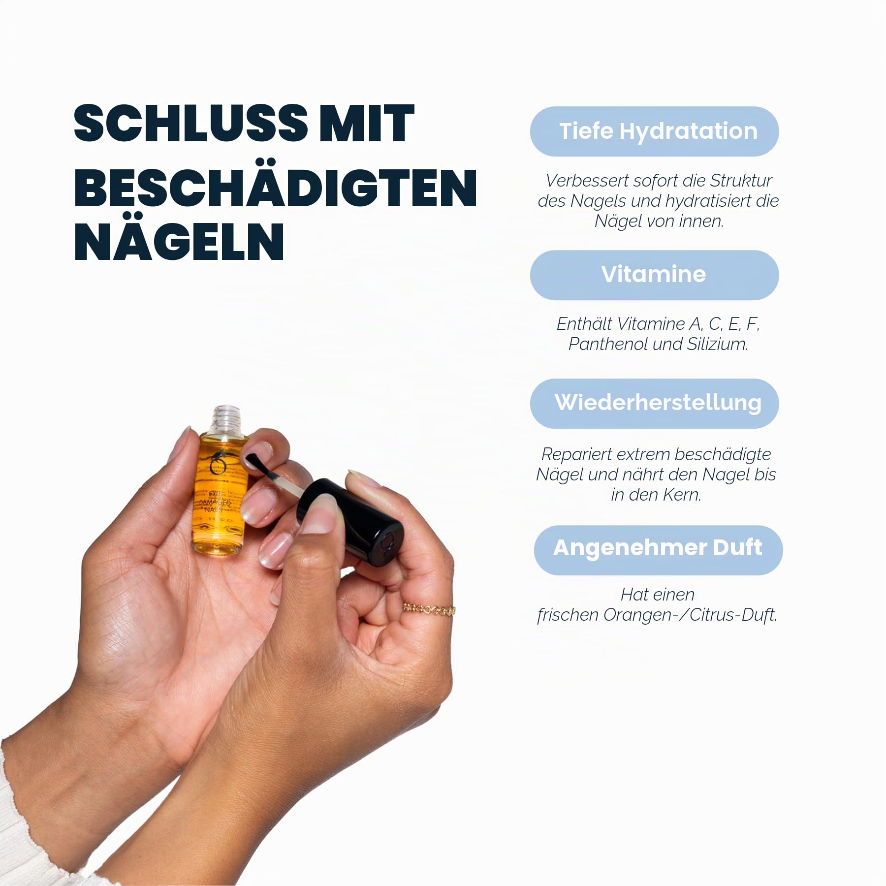 Herome 2-Pack Ende Extrem Beschädigte Nägelol Mandelöl - Repair & Protect- Nagelpflege - Repariert nach Kunstnägeln – besonders Gut in Kombination mit Nagelhärter (Exit Damaged Nails) - 2 * 7ml
