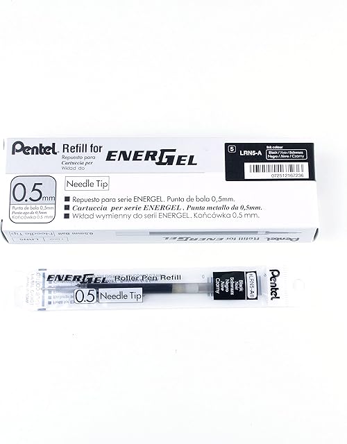 Pentel 0.5mm Energel Refill - Black, LRN5-A, 12 piece