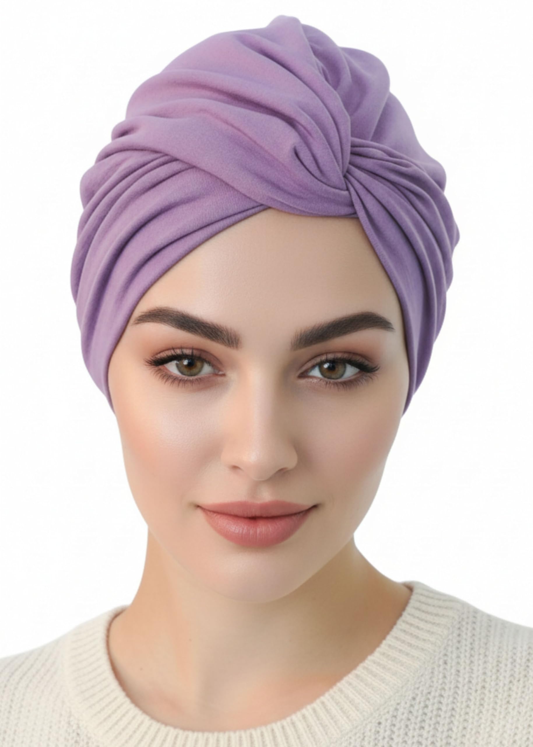 Deresina Headwear Women's Lilac Twisted Front Turban For Chemo (Lilac)