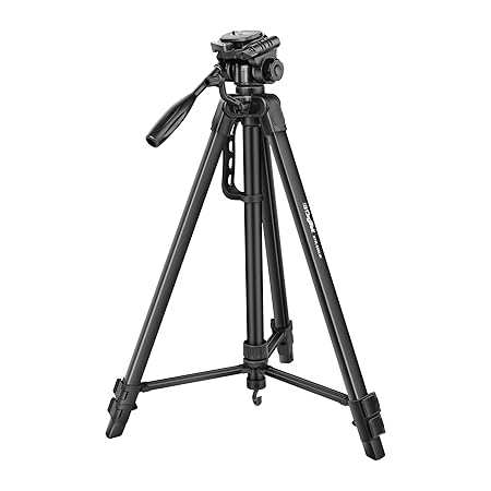 DIGITEK (DTR 550LW) (170 CM) Tripod For DSLR, Camera |Operating Height: 5.57 Feet | Maximum Load Capacity up to 4.5kg | Portable Lightweight Aluminum Tripod with 360 Degree Ball Head | Carry Bag Included (Black)