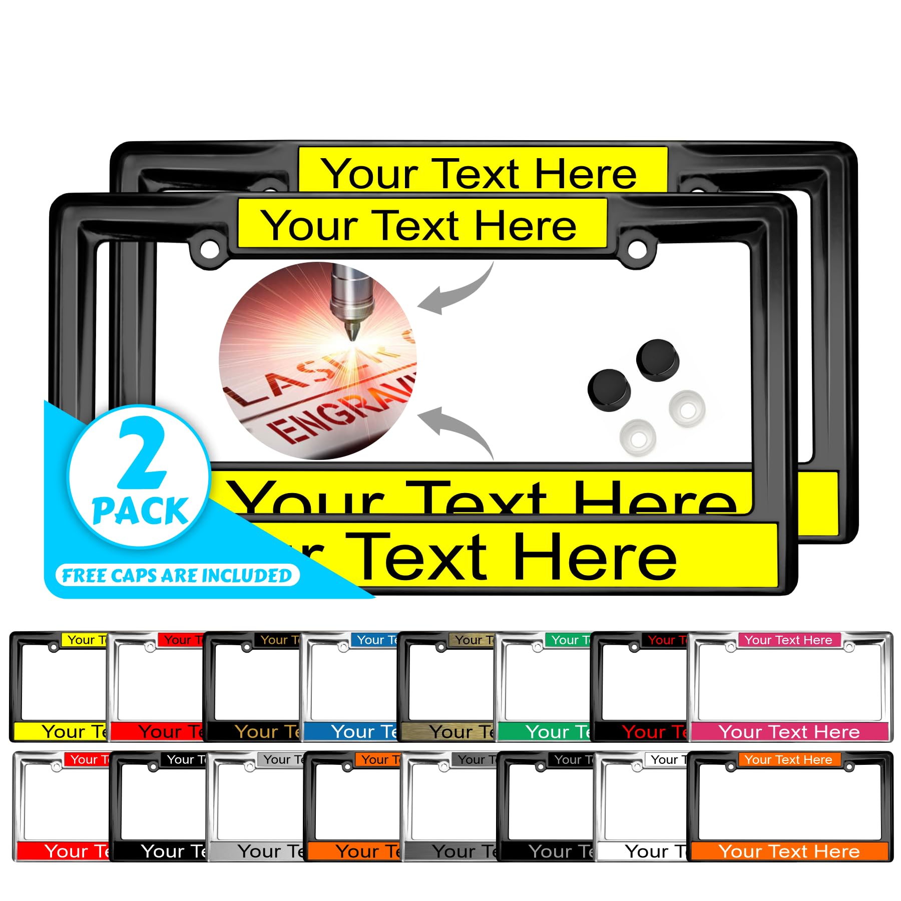 Custom Personalized Heavy Duty Metal Laser Engraved Car License Plate Frame wit - Picture 38 of 113
