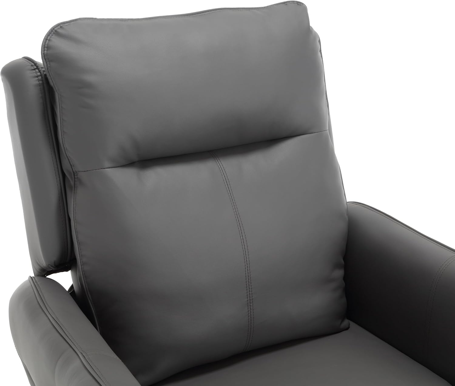 MINCETA Power Recliner Chairs,Upholstered Nursery Rocker Glider Recliner,270 Swivel Recliner Chair,PU Leather in Gray