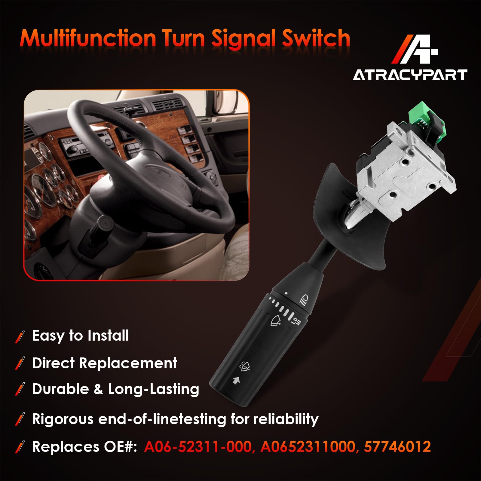 Turn Signal Windshield Wiper Switch For 2008+ Freightliner Cascadia