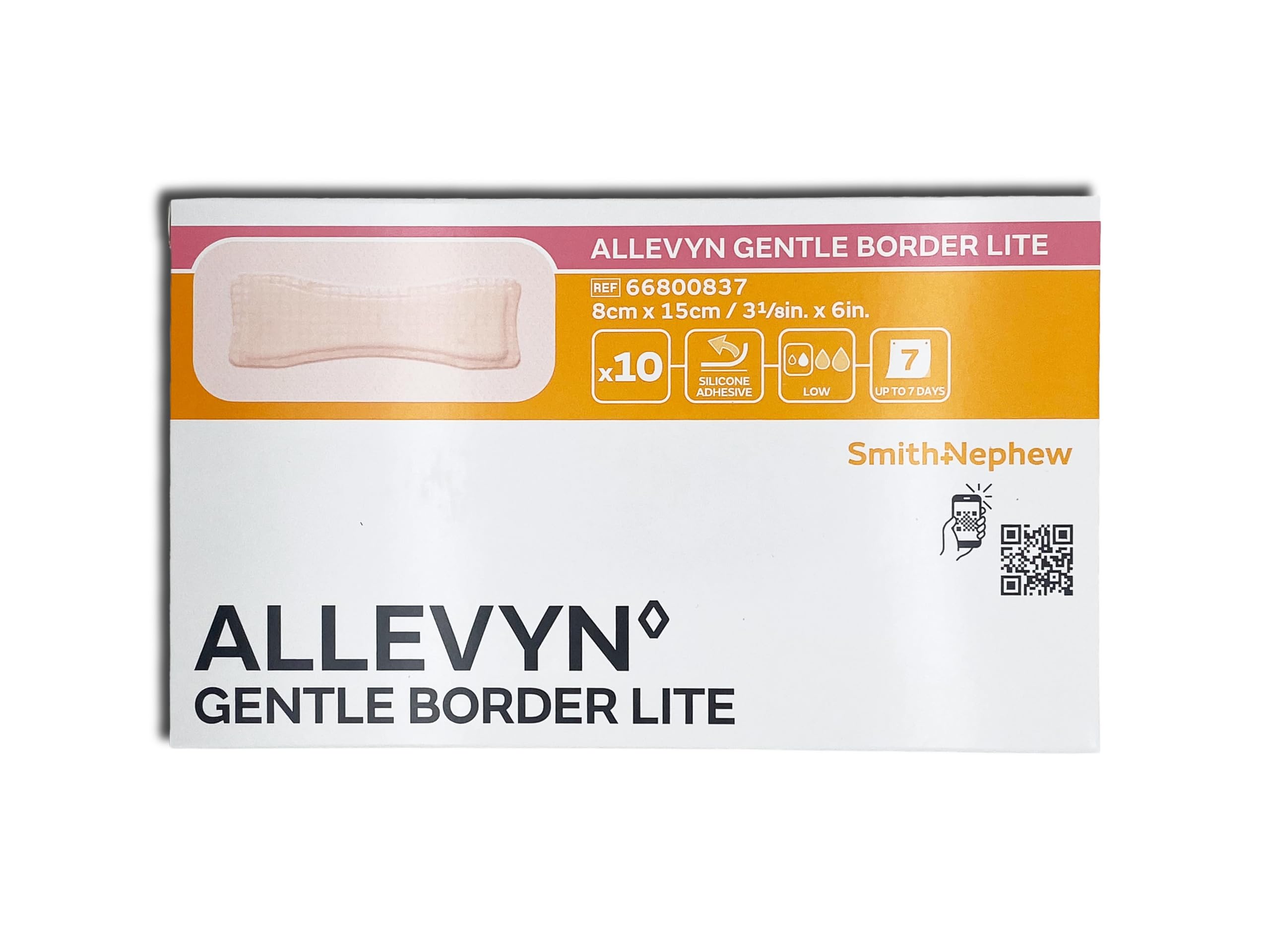 Allevyn Gentle Border Lite 8x15cm, Schaumverband (10-pack)