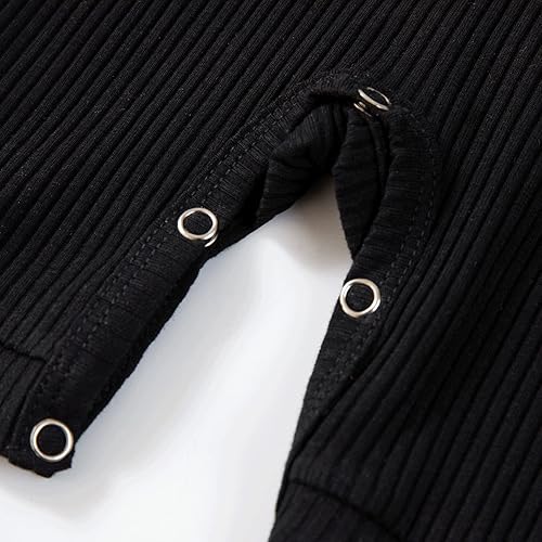 Miniatura 6 de Mameluco de una pieza para bebé recién nacido, traje de mameluco acanalado sólido para bebé niño